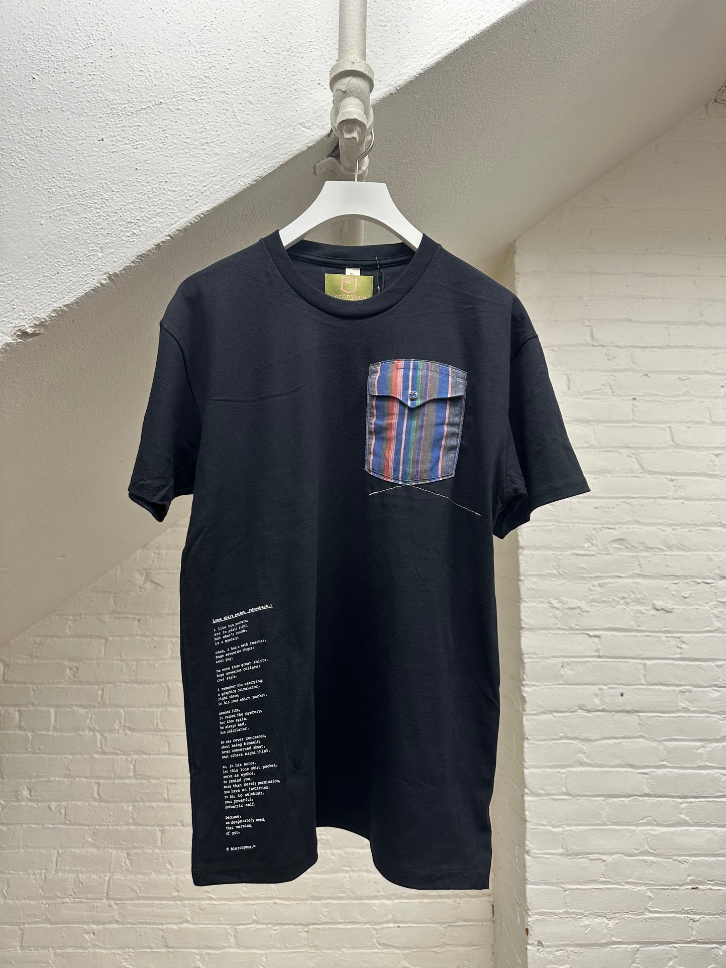 "lone shirt pocket. (throwback.)" - ps69L - unisex. - sz M.