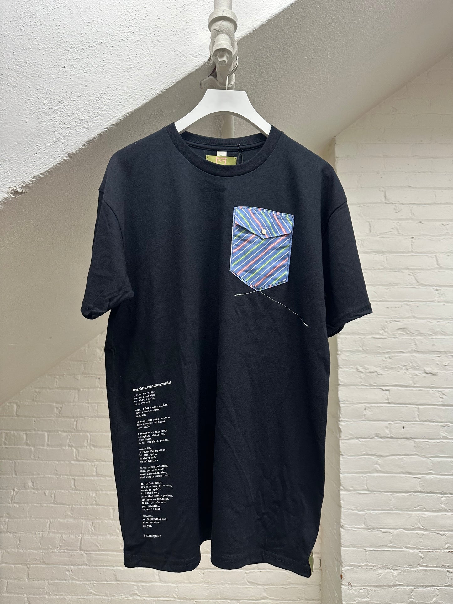 "lone shirt pocket. (throwback.)" - ps73L - unisex. - sz L.